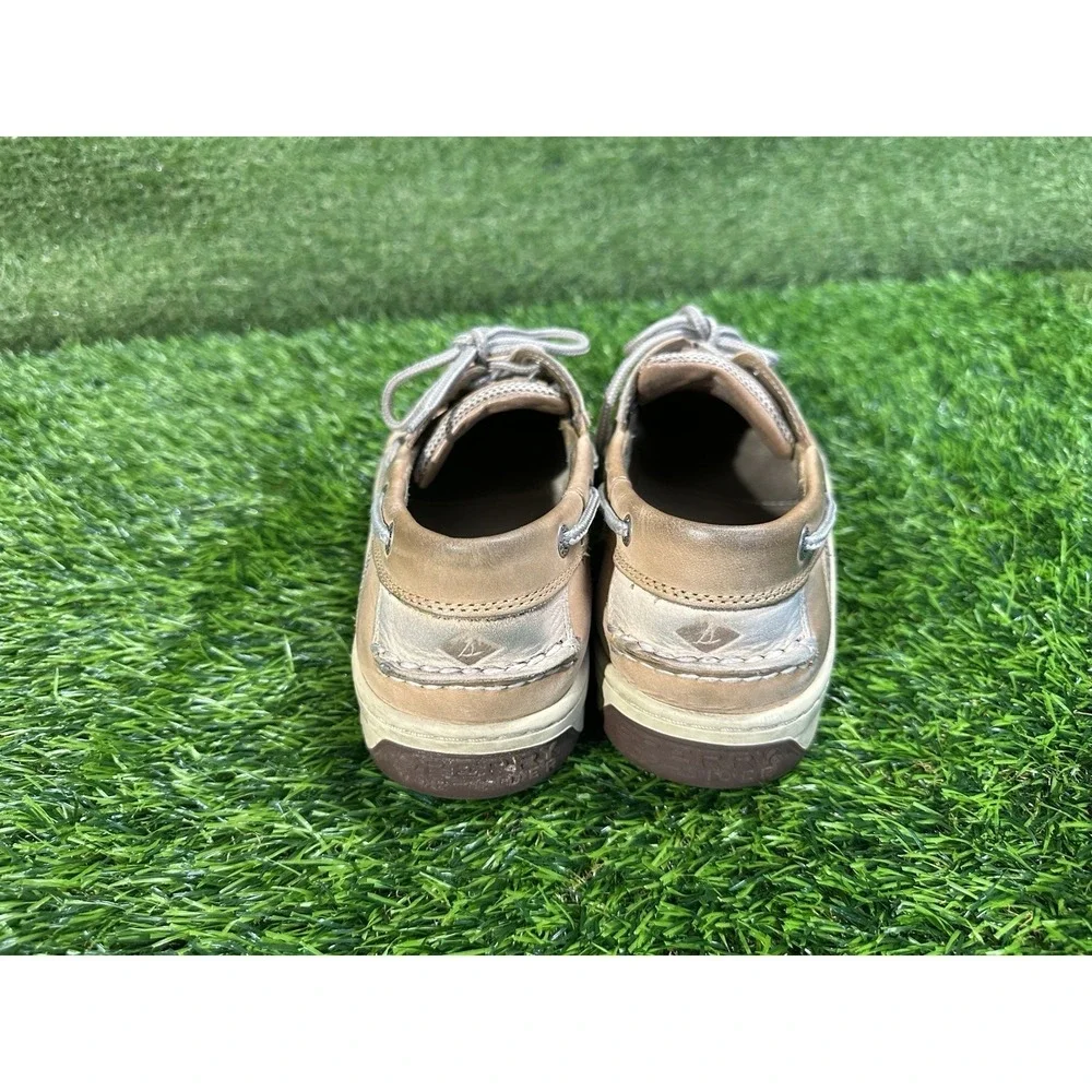Sperry Top-Sider Mens Leather Boat Shoes Tan Gray Lace Up 10.5 M 0799023